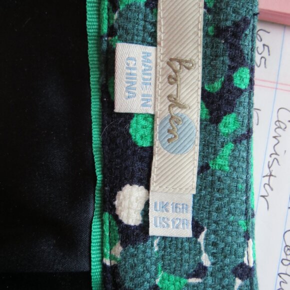 Boden A-Line Skirt Green Black White Lined - Picture 4 of 7